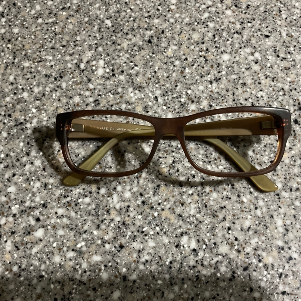 Authentic Gucci Eyeglasses GG 3133 MH5 Transparent Brown Square Frame Italy
